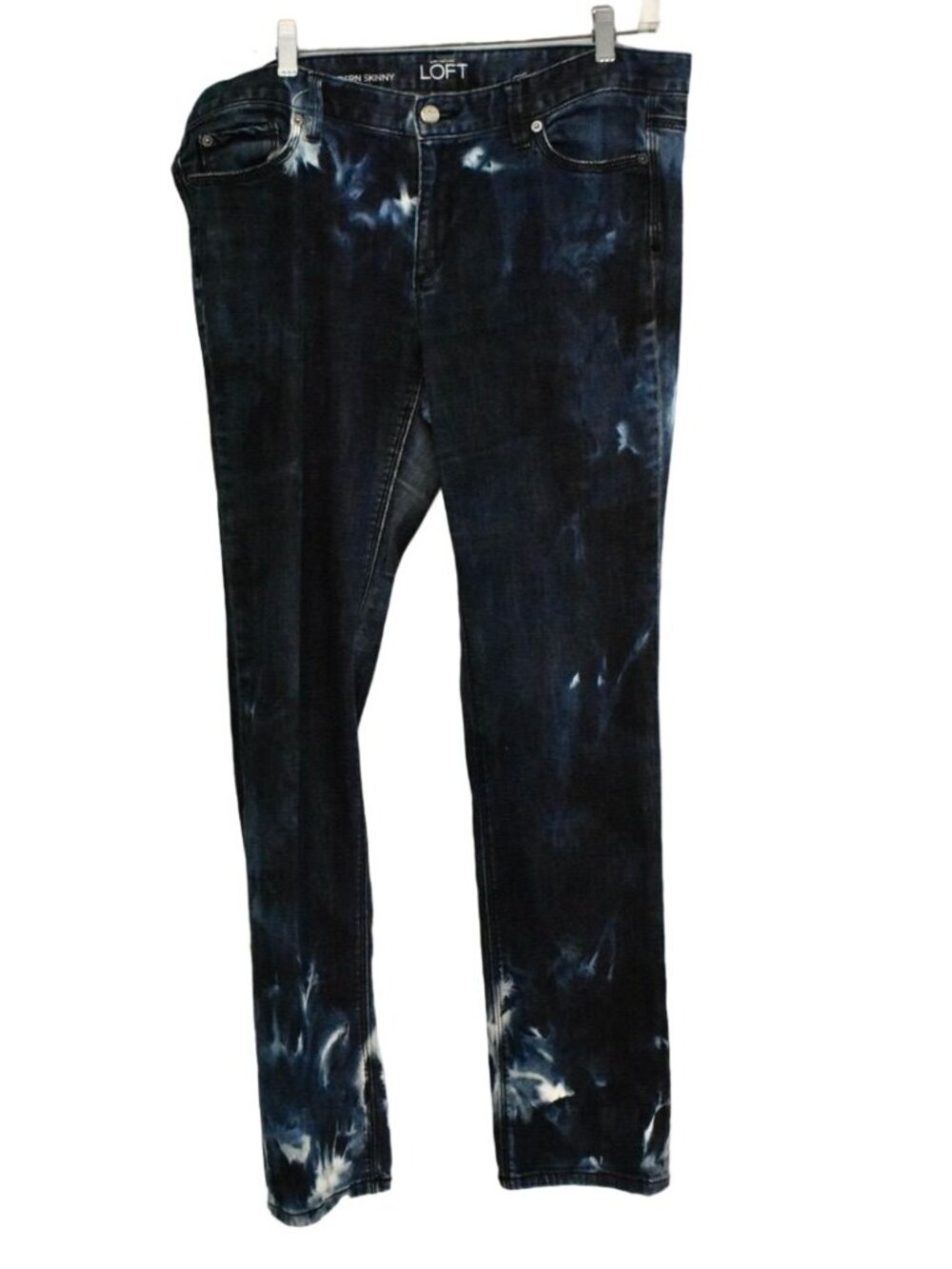 Women's Ann Taylor Loft Modern Skinny Custom Bleach Dye Jeans Size 14